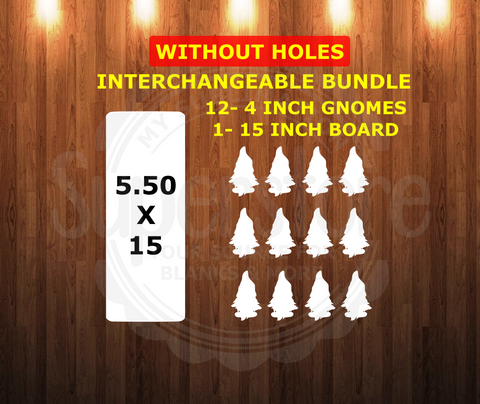 WithOUT holes -13 Piece interchangeable gnome bundle - sublimation blanks