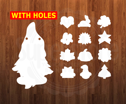 13 piece Gnome bundle WITH holes