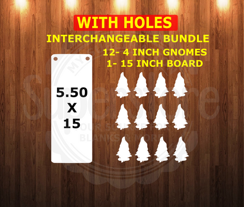 WITH holes -13 Piece interchangeable gnome bundle - sublimation blanks