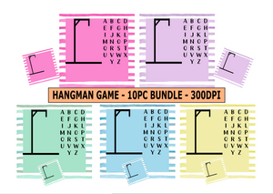 (Instant Print) Digital Download - 10pc Hangman Design Bundle - made for our sublimation blanks