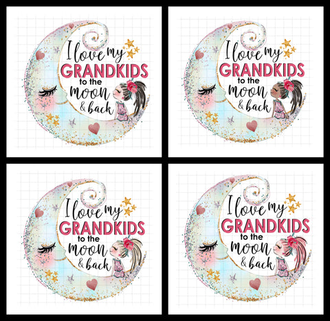 (Instant Print) Digital Download - 4pc bundle -  love my Grandkids to the moon and back
