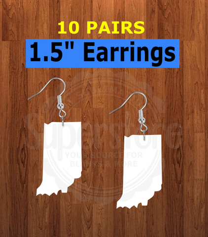 Indiana state earrings size 1.5 inch - BULK PURCHASE 10pair