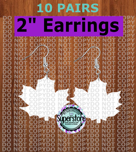 Leaf earrings size 2 inch - BULK PURCHASE 10pair