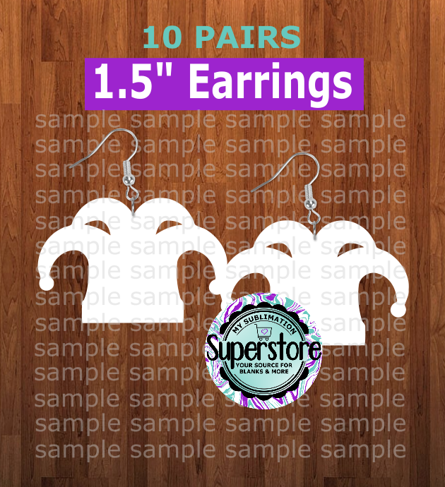 Jester hat earrings size 1.5 inch - BULK PURCHASE 10pair
