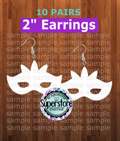 Mardi gras mask earrings size 2 inch - BULK PURCHASE 10pair