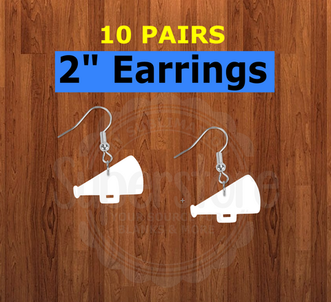 Megaphone earrings size 2inch -  BULK PURCHASE 10pair