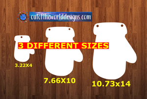 Mitten - Wall Hanger - 3 sizes to choose from -  Sublimation Blank  - 1 sided  or 2 sided options