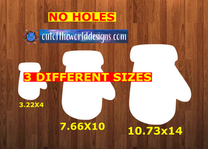 WITHOUT HOLES - Mitten - Wall Hanger - 3 sizes to choose from -  Sublimation Blank  - 1 sided  or 2 sided options