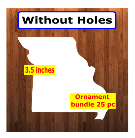 Missouri state WITHOUT hole - Ornament Bundle Price with top hole