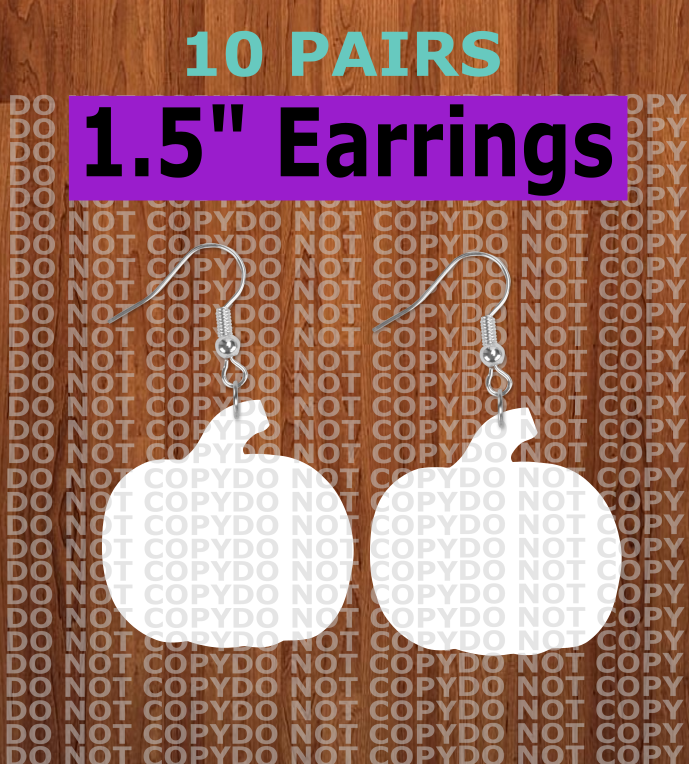 Pumpkin earrings size 1.5 inch - BULK PURCHASE 10pair