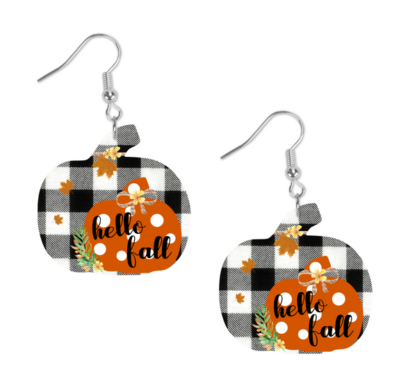 (Instant Print) Digital Download - Hello fall plaid pumpkin