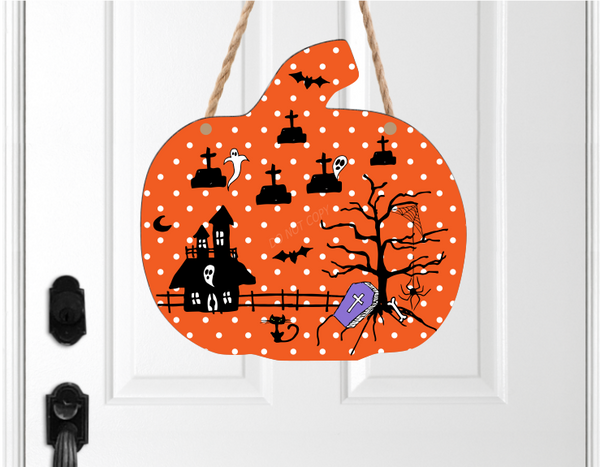(Instant Print) Digital Download - Spooky halloween grave yard pumpkin