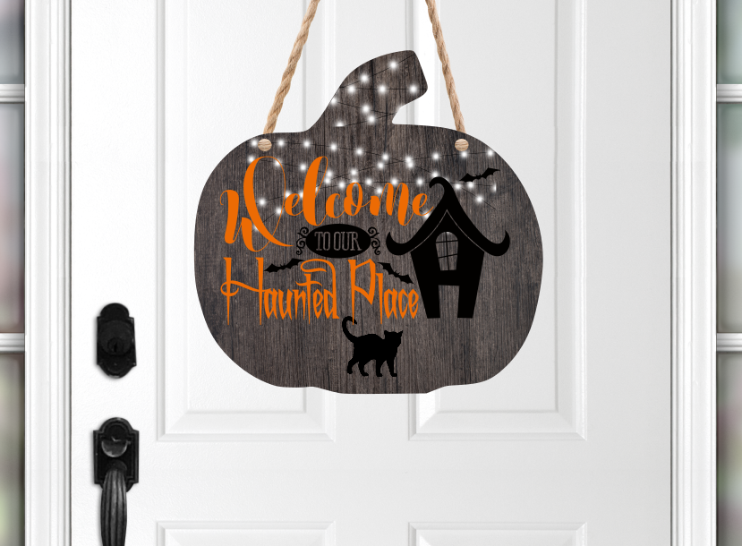 (Instant Print) Digital Download - Welcome to our haunted place pumpkin