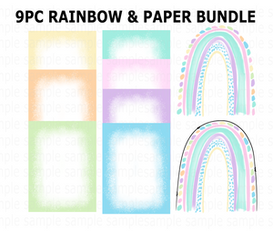 (Instant Print) Digital Download - 9pc rainbow and paper design bundle - pairs great with our letter bundle