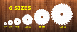 Saw Blade WITH hole  - 6 different sizes - Sublimation Blanks