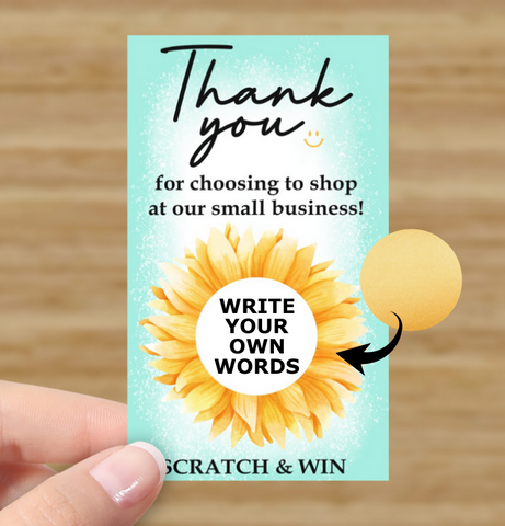 Gold - scratch to win sunflower cards - bundle deals