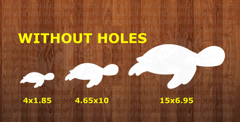 WithOUT holes - Sea Turtle  - 3 sizes to choose from -  Sublimation Blank  - 1 sided  or 2 sided options