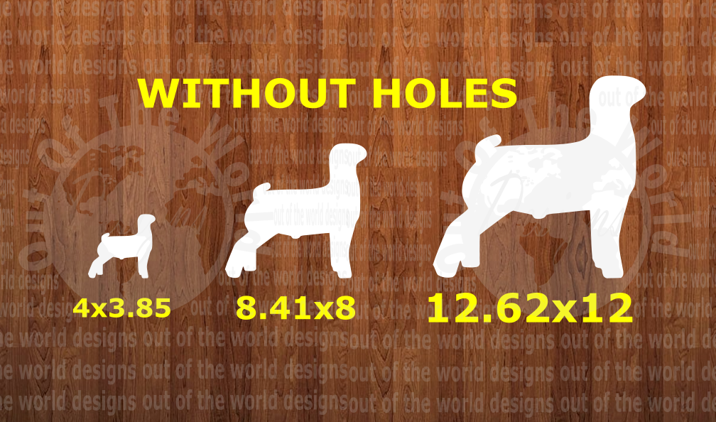 WithOUT holes - Show goat - 3 sizes to choose from -  Sublimation Blank  - 1 sided  or 2 sided options