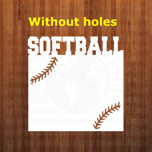 Softball WITH laces top frame withOUT holes - 3 different sizes use drop down bar -  Sublimation Blank MDF Single Sided