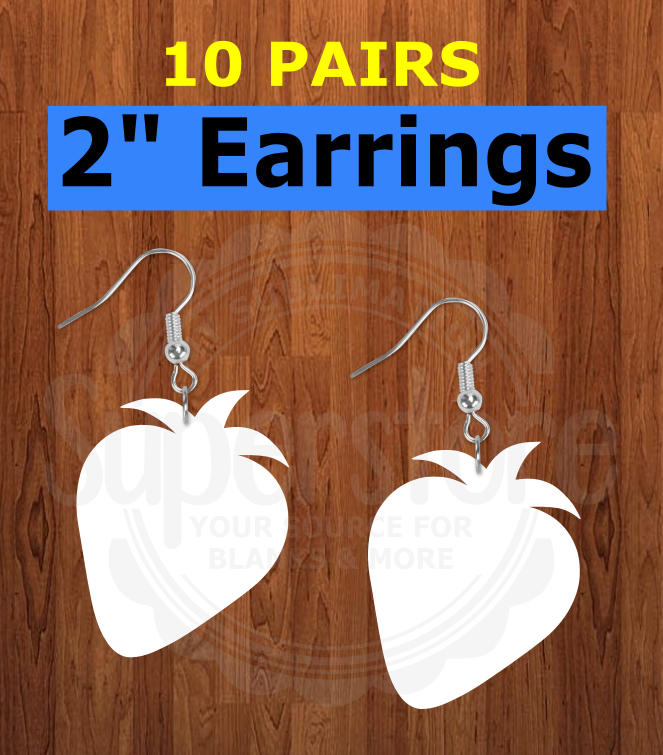 Strawberry earrings size 2 inch - BULK PURCHASE 10pair