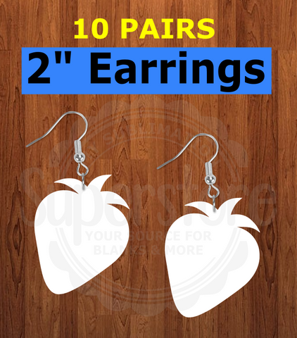 Strawberry earrings size 2 inch - BULK PURCHASE 10pair