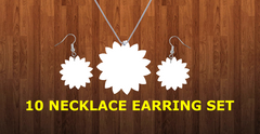 Sunflower necklace sets- you get 10 sets - BULK PURCHASE 10pair earrings and 10pc necklace