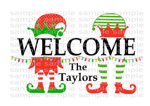 (Instant Print) Digital Download - Welcome Elf Design, add your own names in the center