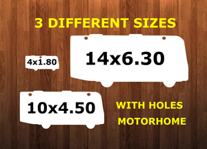 Motorhome Camper with holes - Wall Hanger - 3 sizes to choose from -  Sublimation Blank  - 1 sided  or 2 sided options