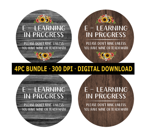 (Instant Print) Digital Download - E- Learning wine & math 4pc bundle - made for our  blanks
