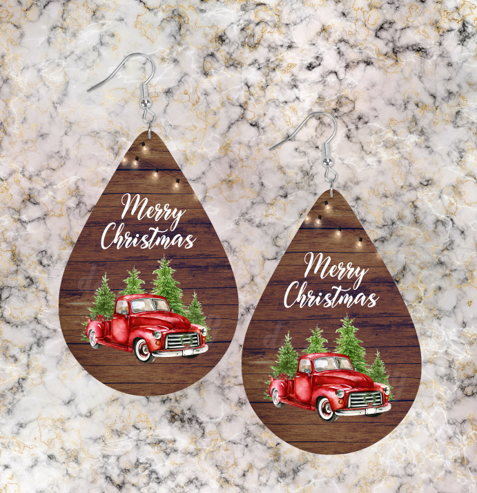 Red truck online earrings