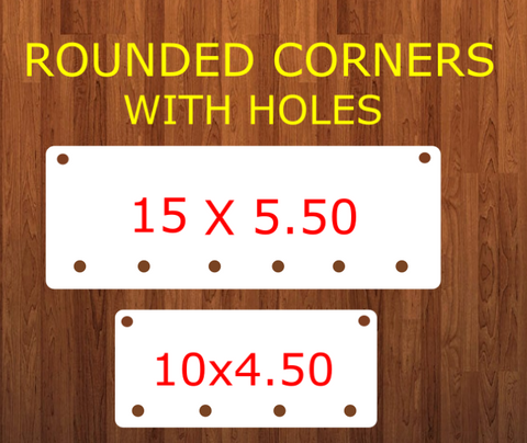 ROUNDED - Rectangle bar WITH holes (6 Bottom holes) - 2 sizes -  Sublimation Blank MDF Single Sided