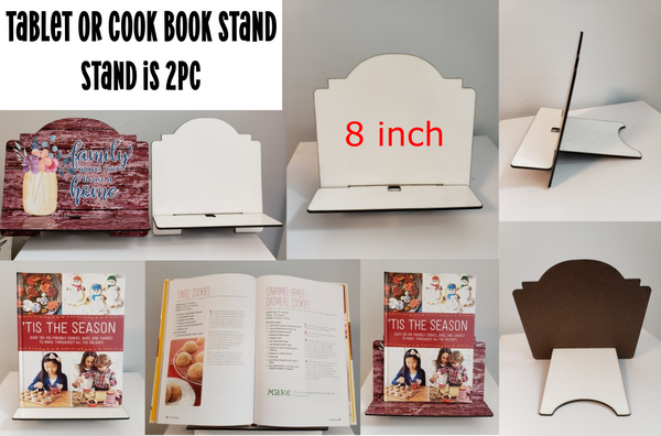 8 inch tablet or cookbook stand - MDF Sublimation blank