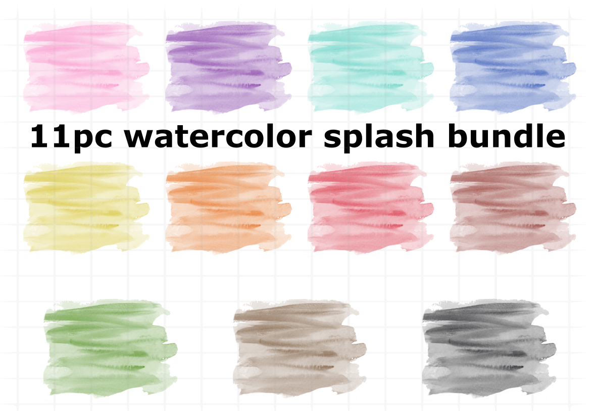(Instant Print) Digital Download - 11pc bundle watercolor splash