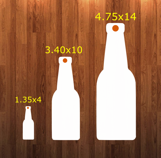Beer bottle with hole - Wall Hanger - 3 sizes to choose from -  Sublimation Blank  - 1 sided  or 2 sided options