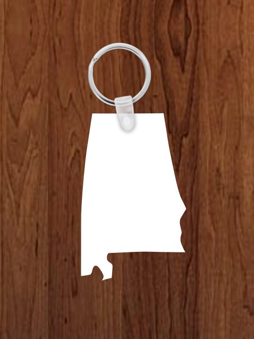 Alabama Keychain - Single sided or double sided  -  Sublimation Blank