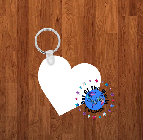 2 inch Heart Keychain - Single sided or double sided  -  Sublimation Blank