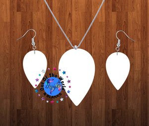 Upside down tear drop necklace sets- you get 10 sets - BULK PURCHASE 10pair earrings and 10pc necklace