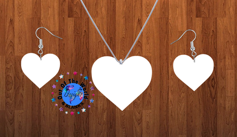 Heart necklace sets- you get 10 sets - BULK PURCHASE 10pair earrings and 10pc necklace