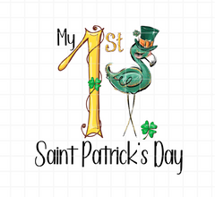 (Instant Print) Digital Download - My 1st Saint Patrick's Day Flamingo