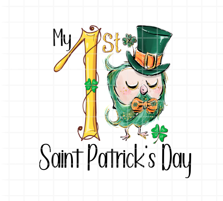 (Instant Print) Digital Download - My 1st Saint Patrick's Day Owl