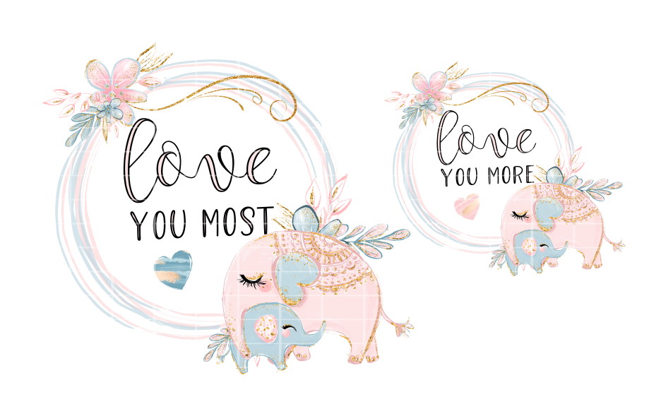 (Instant Print) Digital Download - Mommy and Me Elephant set