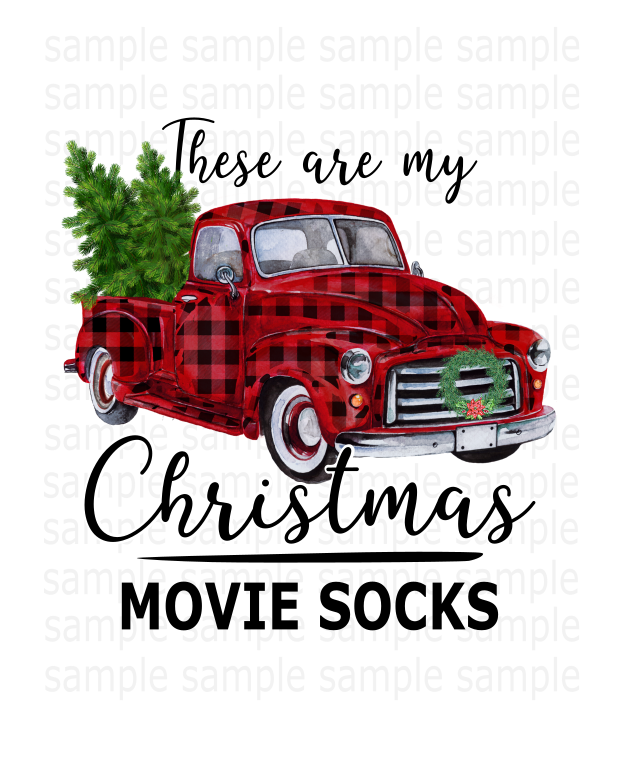 (Instant Print) Digital Download - Christmas Movie Socks