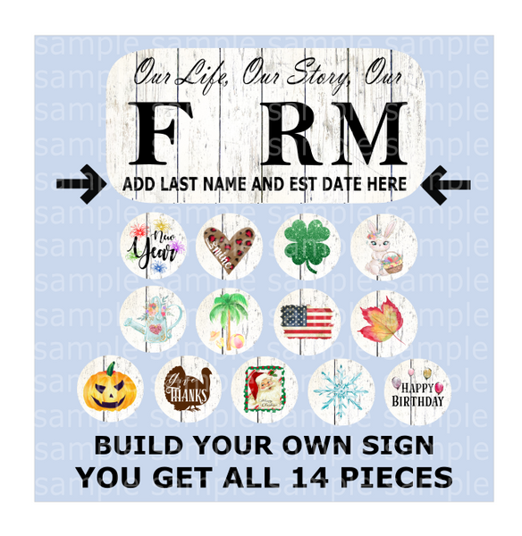 (Instant Print) Digital Download - 17 Piece Bundle for the MDF signs Home and Farm ( you get all )