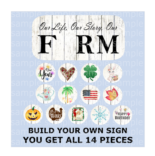 (Instant Print) Digital Download - 17 Piece Bundle for the MDF signs Home and Farm ( you get all )
