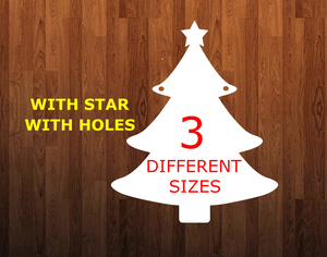 Star Tree with holes - Wall Hanger - 3 sizes to choose from -  Sublimation Blank  - 1 sided  or 2 sided options