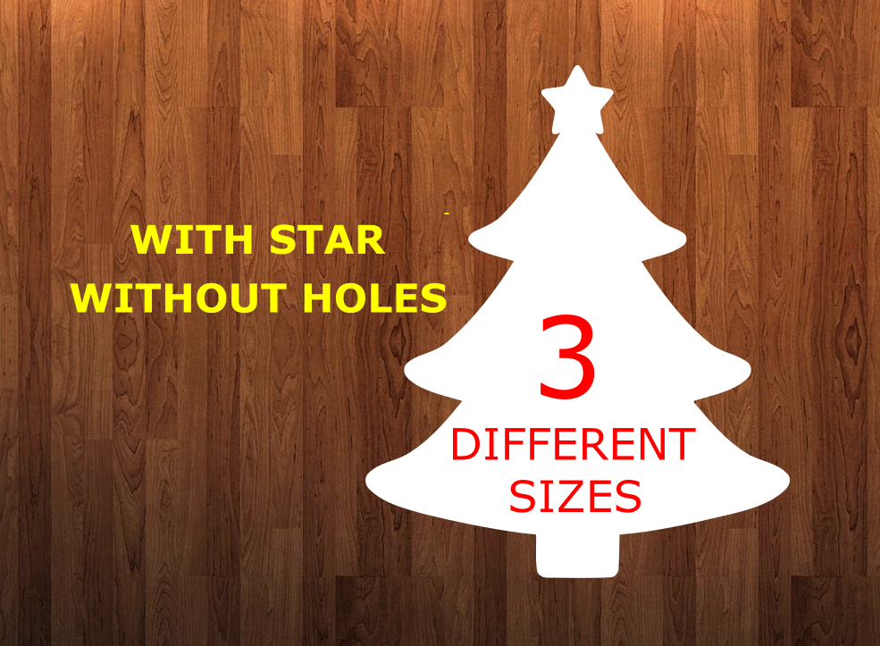 Star Tree WITHOUT holes - Wall Hanger - 3 sizes to choose from -  Sublimation Blank  - 1 sided  or 2 sided options
