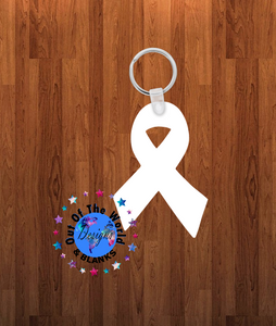 Cancer ribbon Keychain - Single sided or double sided  -  Sublimation Blank