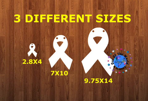 Cancer ribbon WITH holes - Wall Hanger - 3 sizes to choose from -  Sublimation Blank  - 1 sided  or 2 sided options