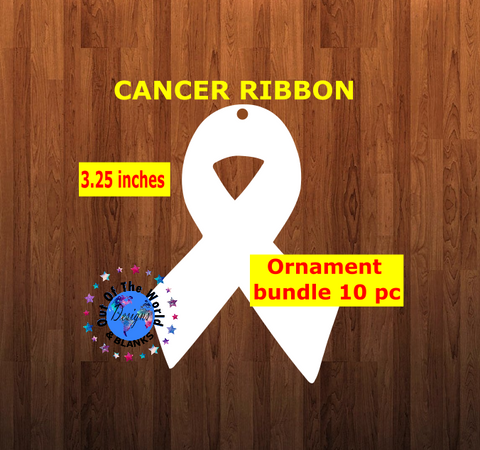 Cancer Ribbon shape 10pc or 25 pc  Ornament Bundle Price