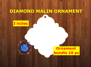 Diamond Malin shape 10pc or 25 pc  Ornament Bundle Price
